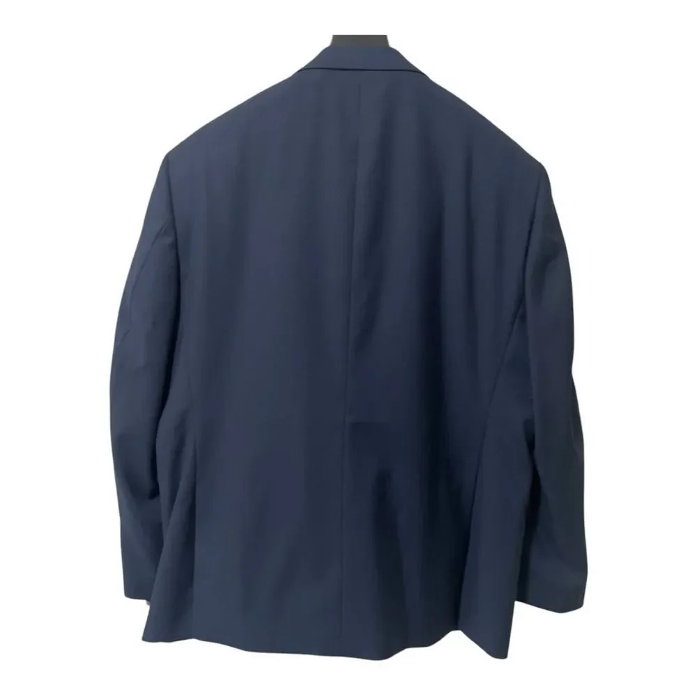 Pierre Loren Mens Navy Blue 2 Piece Suit 42S 39 Waist Notch Lapel Style S61652‎